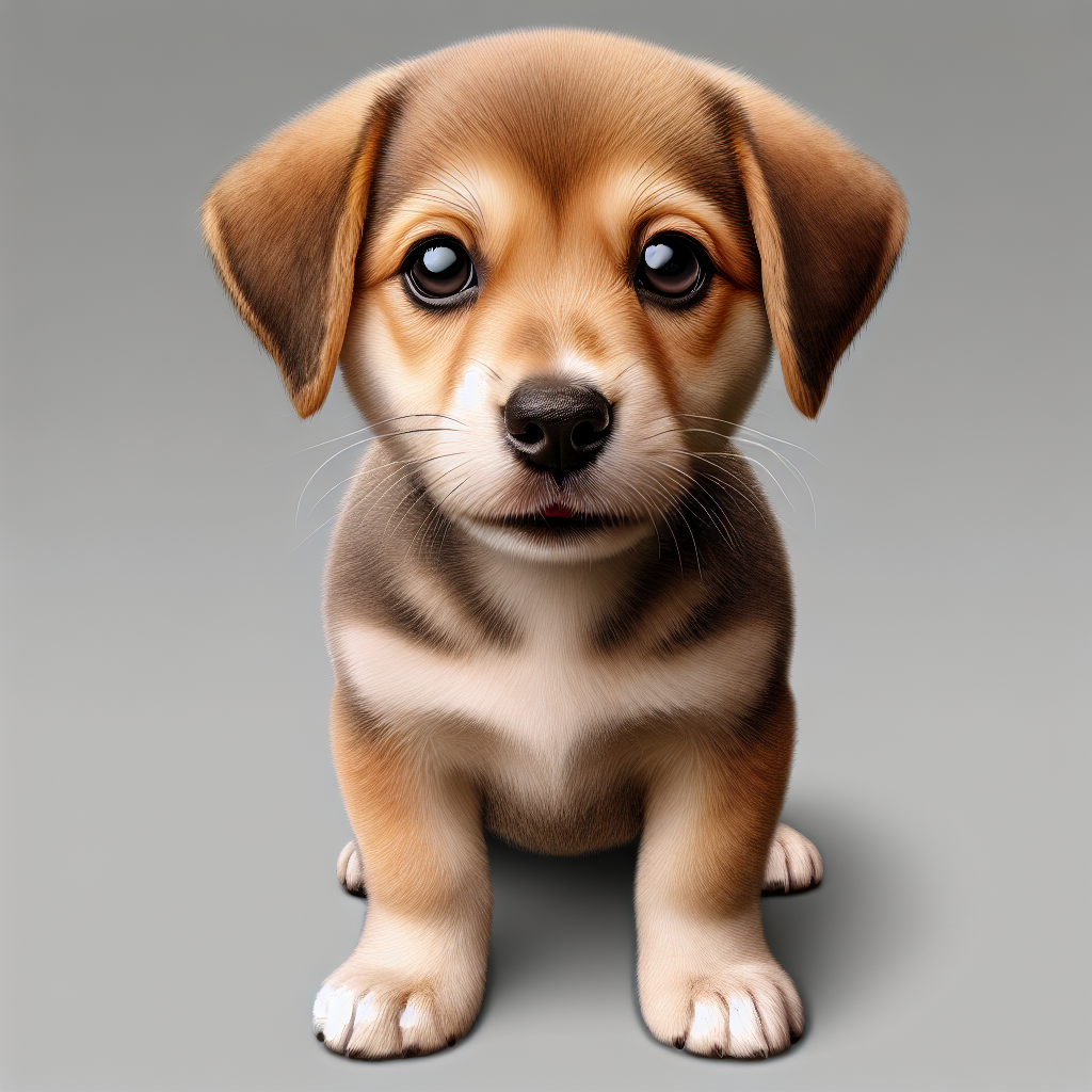 AI-generated image for: a cute young puppy, realistic