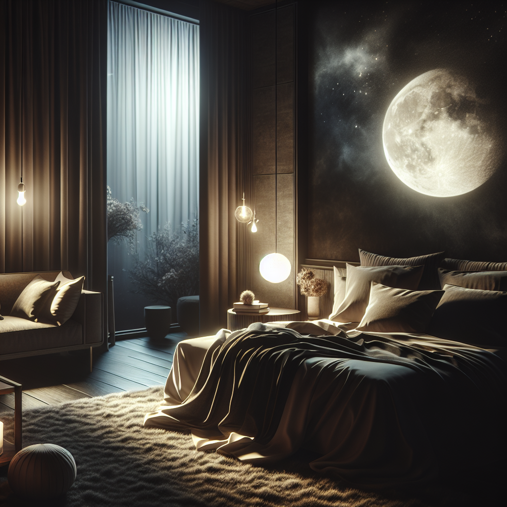 AI-generated image for: a picture of a dark bedroom, realistic