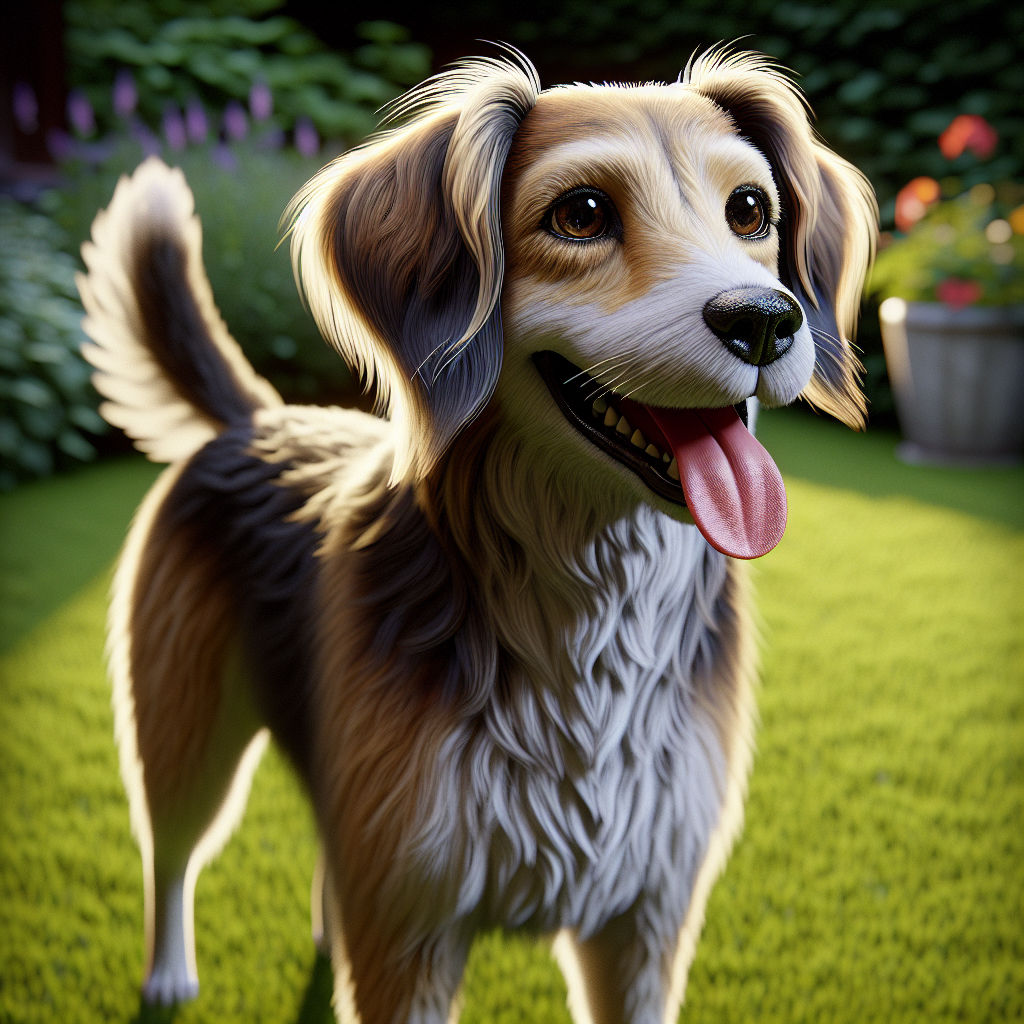 AI-generated image for: realistic image of a happy dog