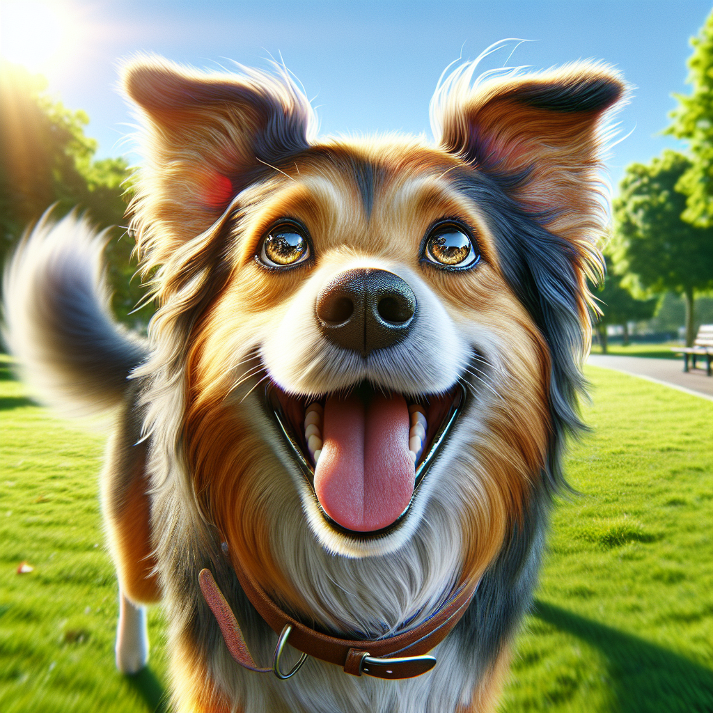 AI-generated image for: realistic image of a happy dog