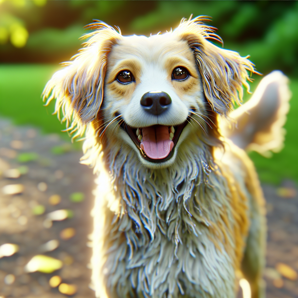 AI-generated image for: realistic image of a happy dog