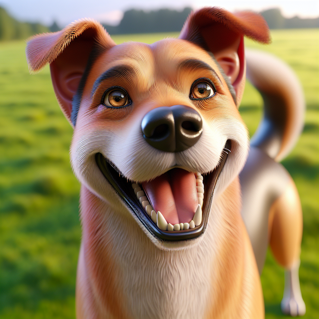 AI-generated image for: realistic image of a happy dog