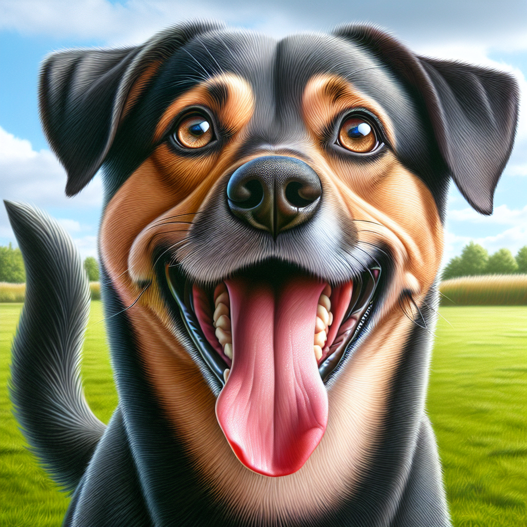 AI-generated image for: realistic image of a happy dog