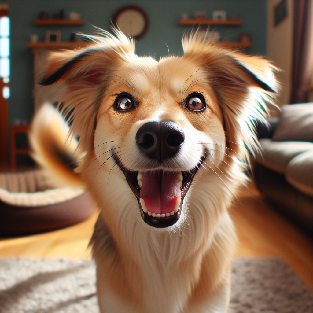 AI-generated image for: realistic image of a happy dog