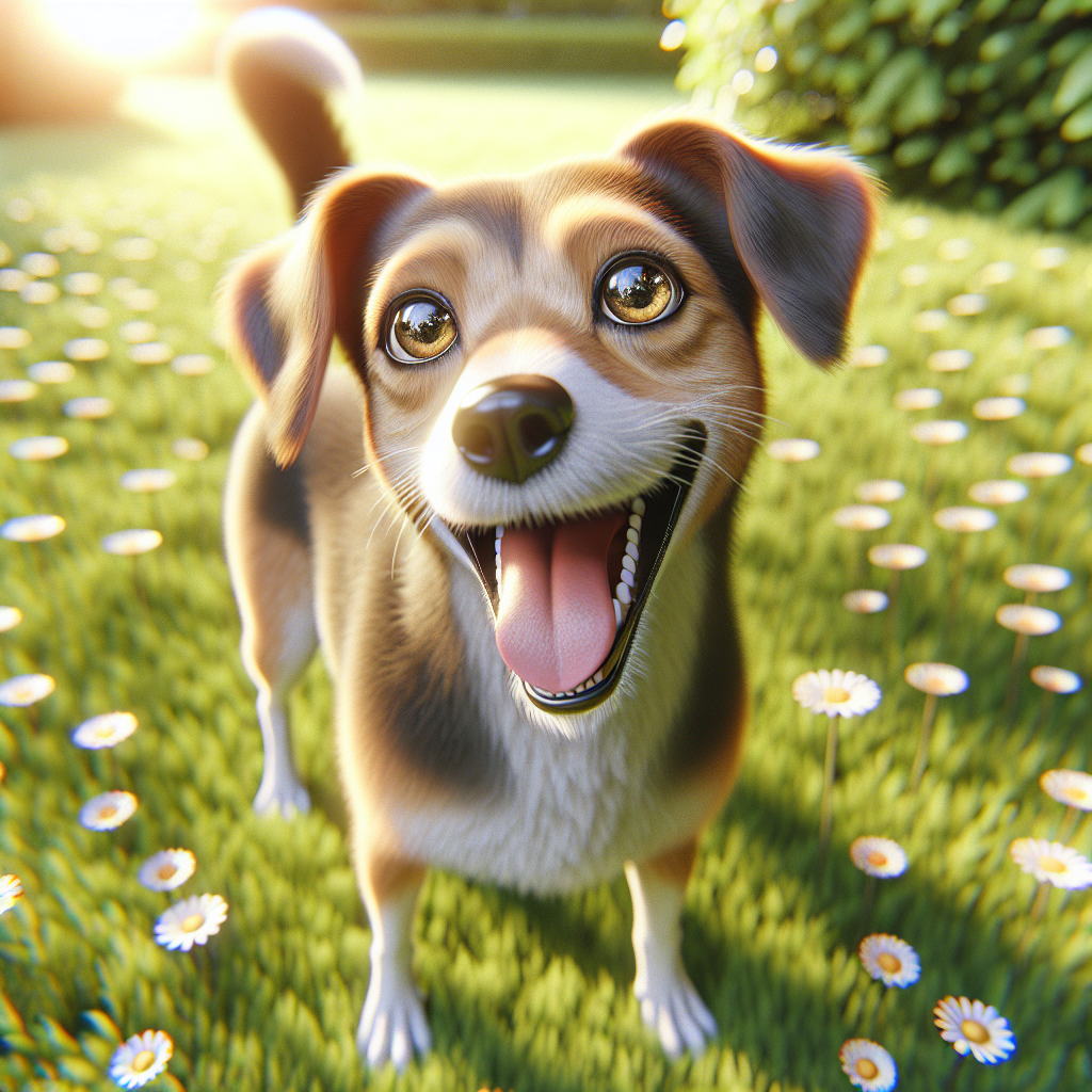 AI-generated image for: realistic image of a happy dog