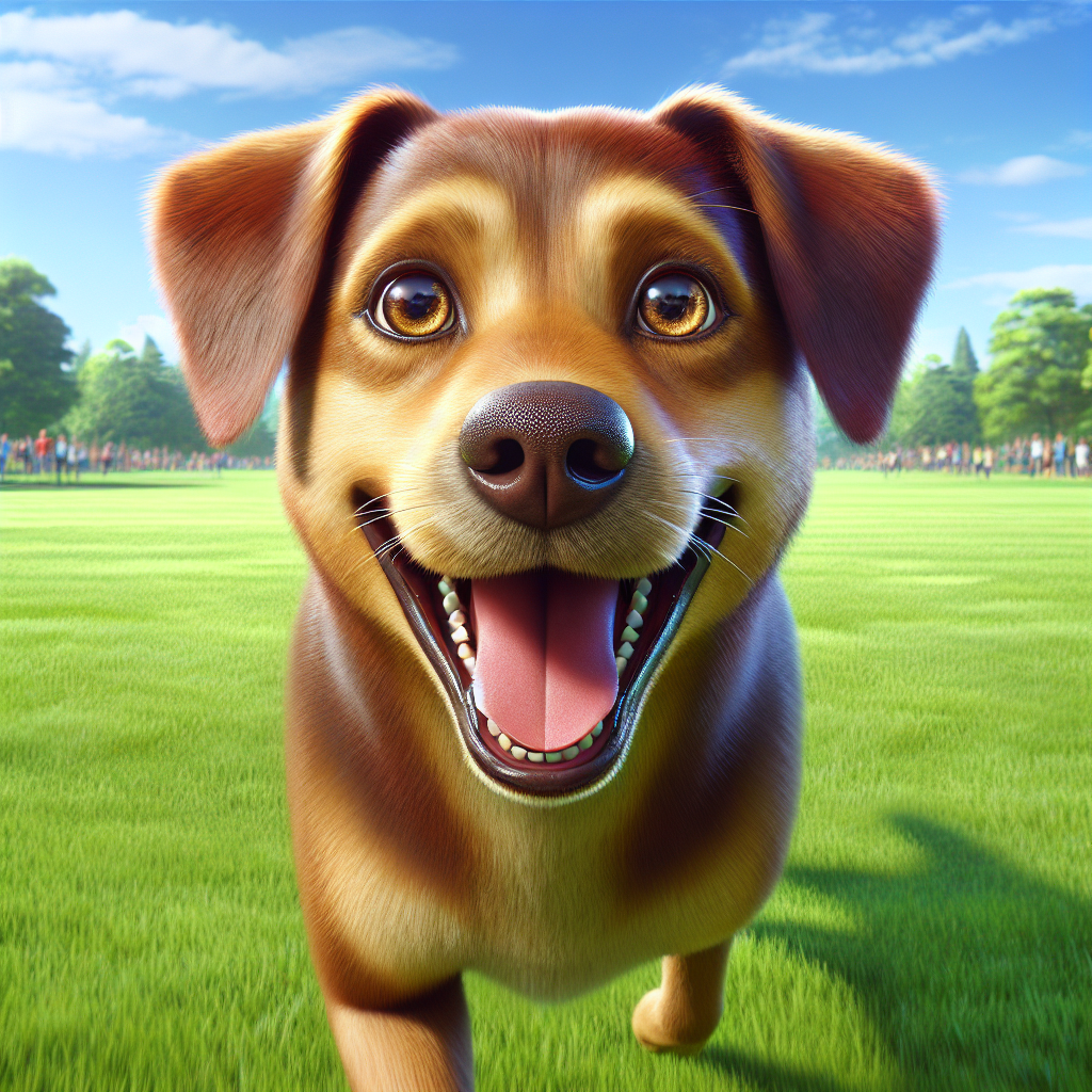 AI-generated image for: realistic image of a happy dog