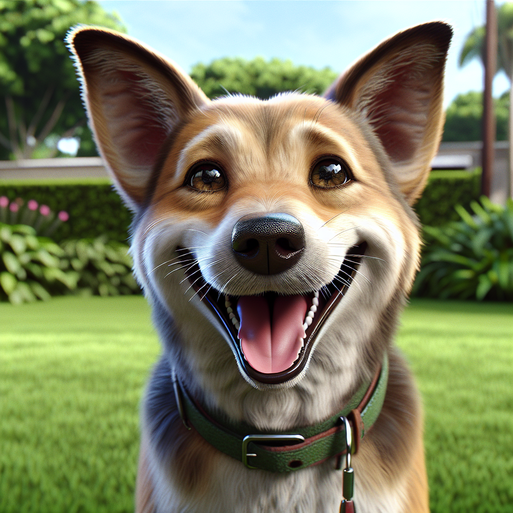 AI-generated image for: realistic image of a happy dog