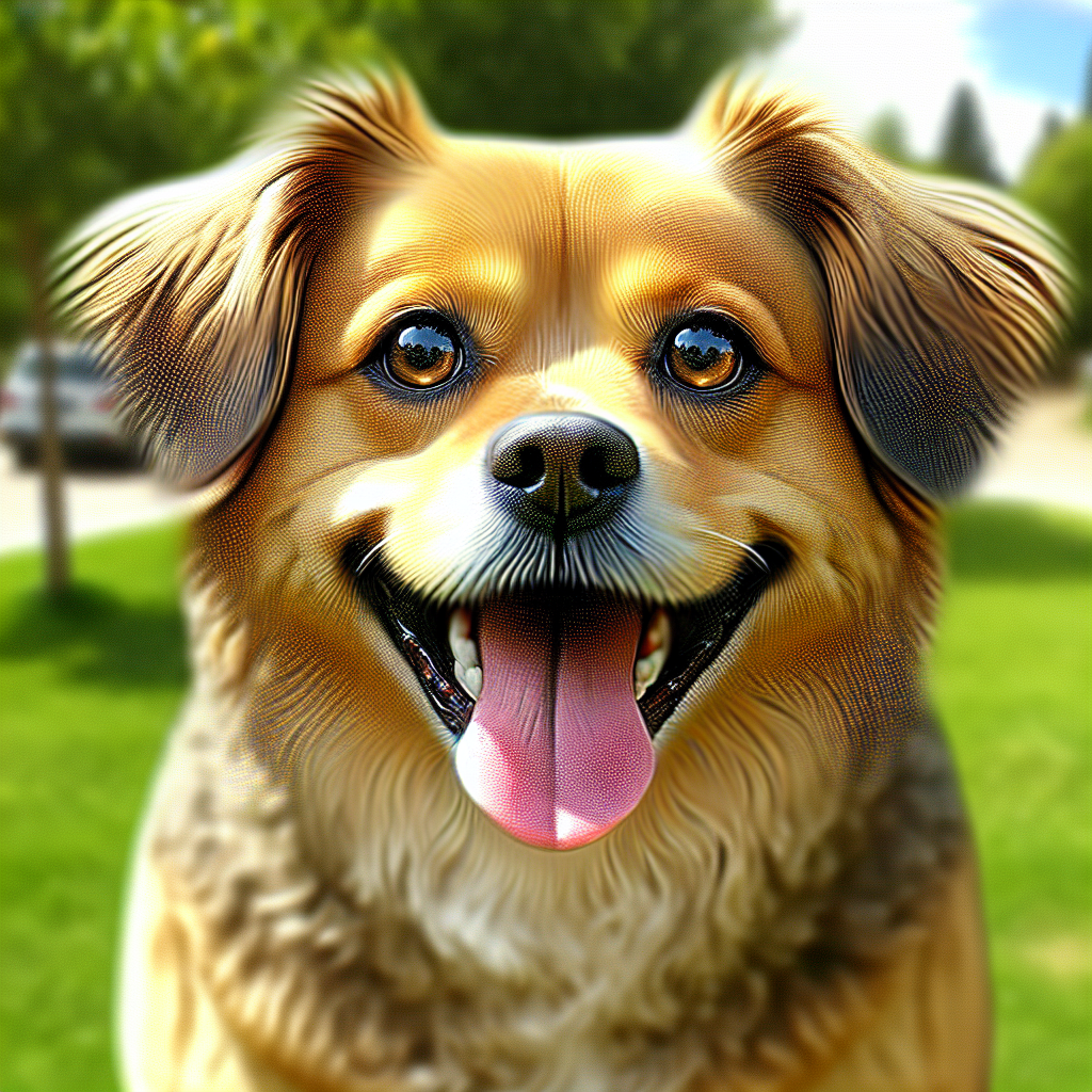 AI-generated image for: realistic image of a happy dog