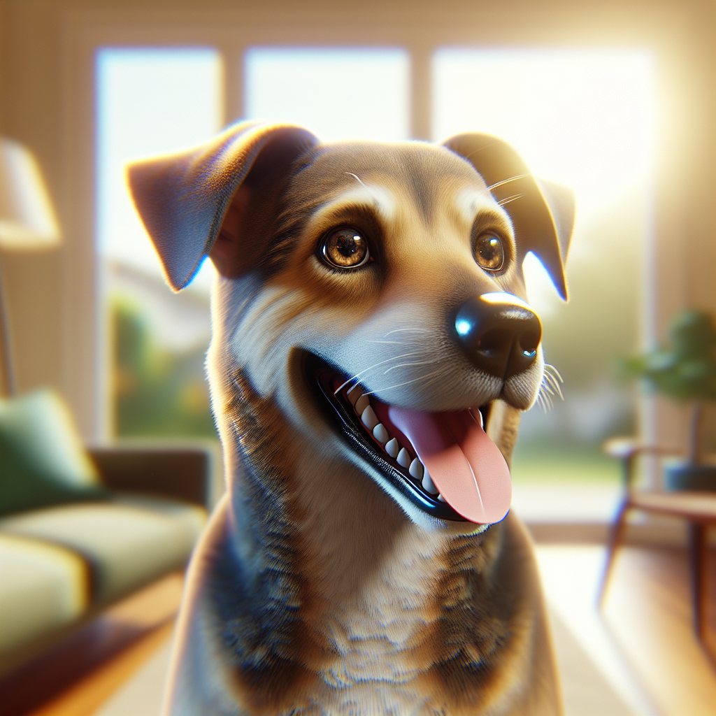 AI-generated image for: realistic image of a happy dog