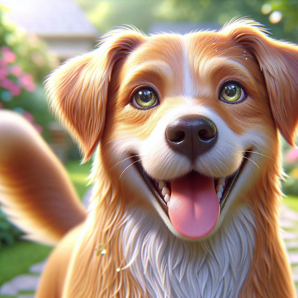 AI-generated image for: realistic image of a happy dog