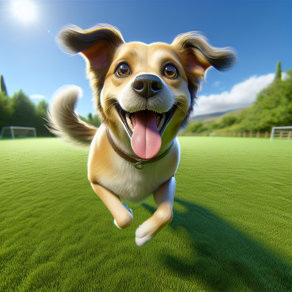 AI-generated image for: realistic image of a happy dog