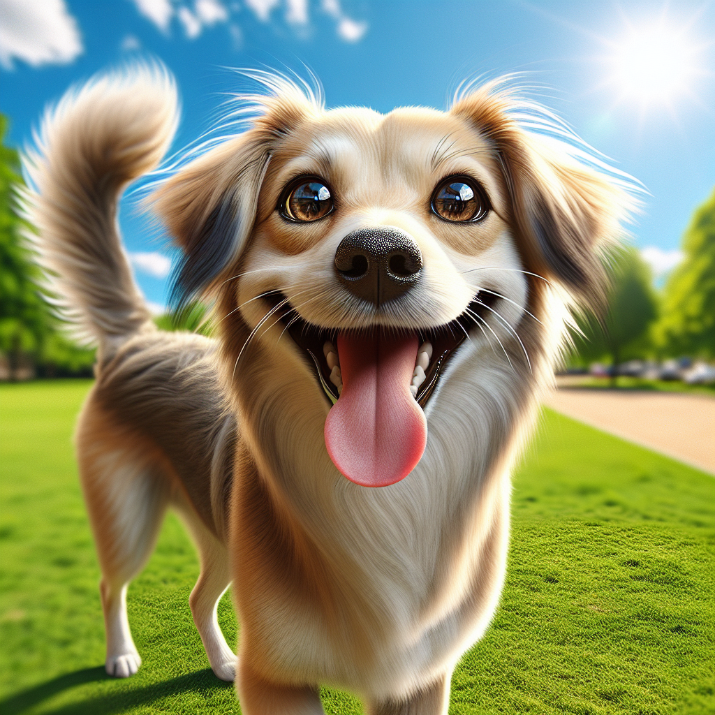 AI-generated image for: realistic image of a happy dog