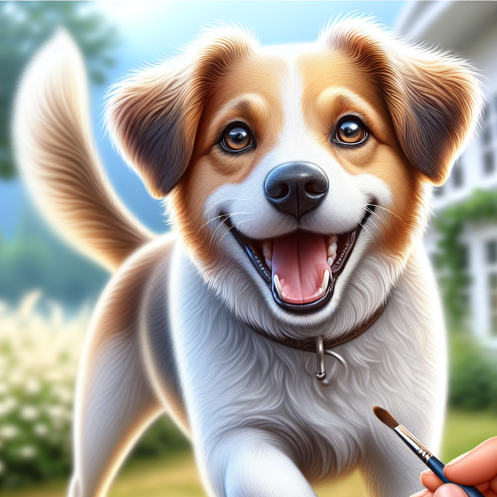 AI-generated image for: realistic image of a happy dog