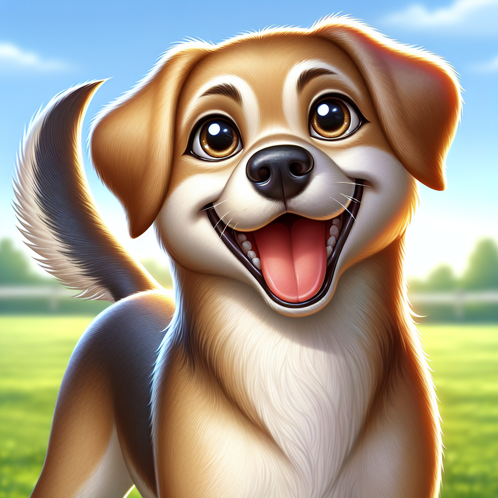 AI-generated image for: realistic image of a happy dog