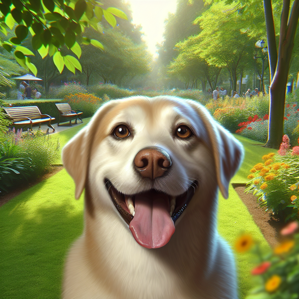 AI-generated image for: realistic image of a happy dog