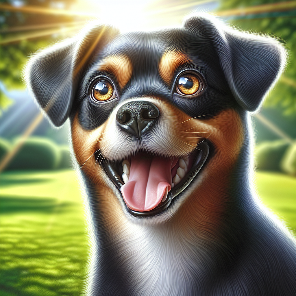 AI-generated image for: realistic image of a happy dog