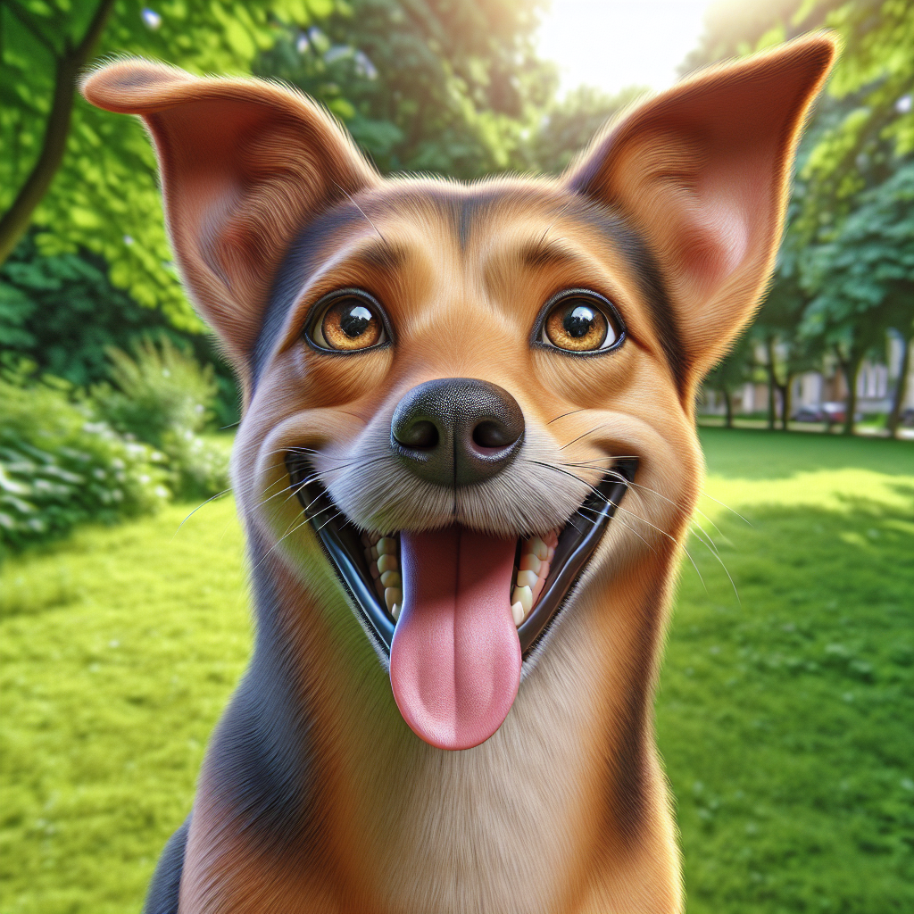 AI-generated image for: realistic image of a happy dog