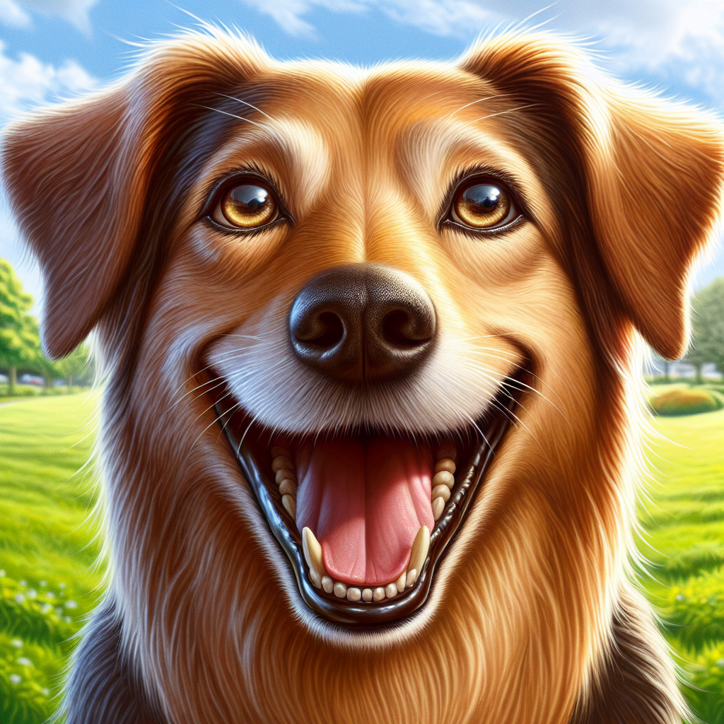 AI-generated image for: realistic image of a happy dog