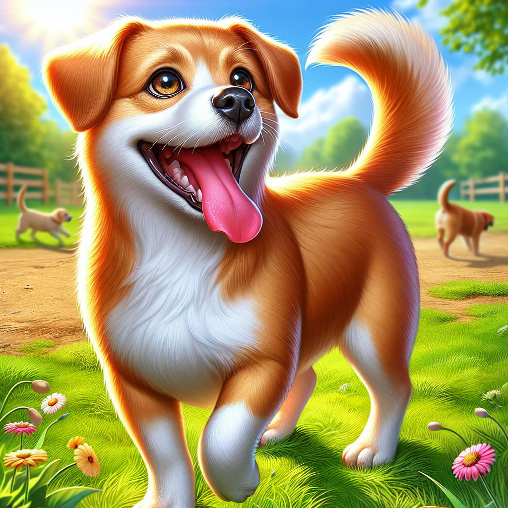 AI-generated image for: realistic image of a happy dog