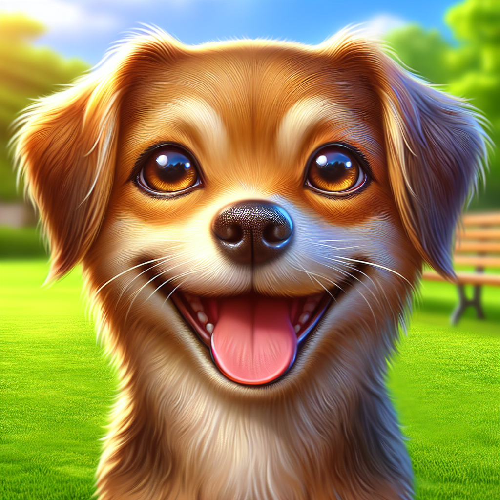 AI-generated image for: realistic image of a happy dog