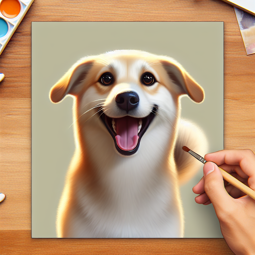 AI-generated image for: realistic image of a happy dog