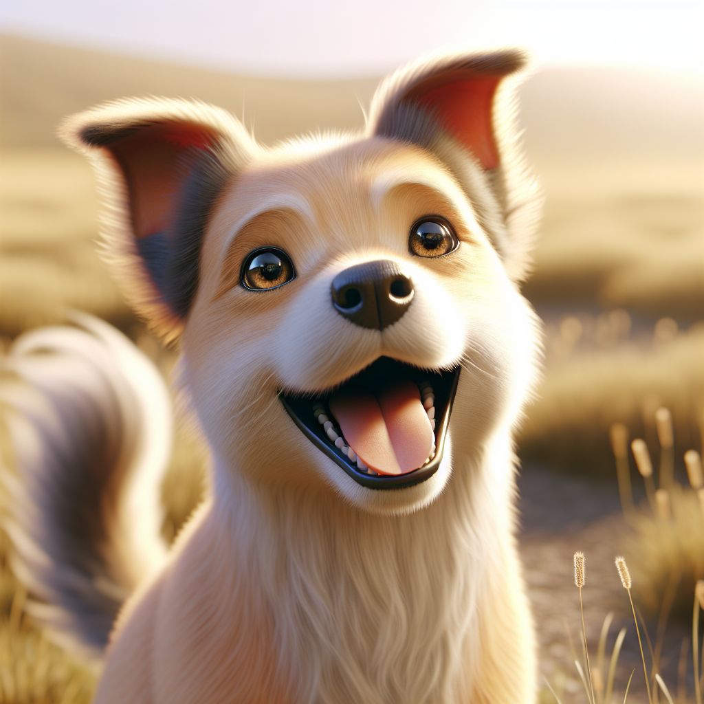 AI-generated image for: realistic image of a happy dog