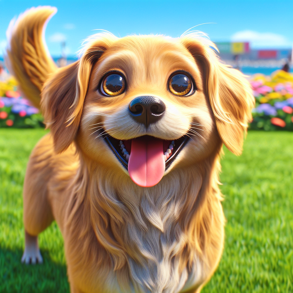 AI-generated image for: realistic image of a happy dog