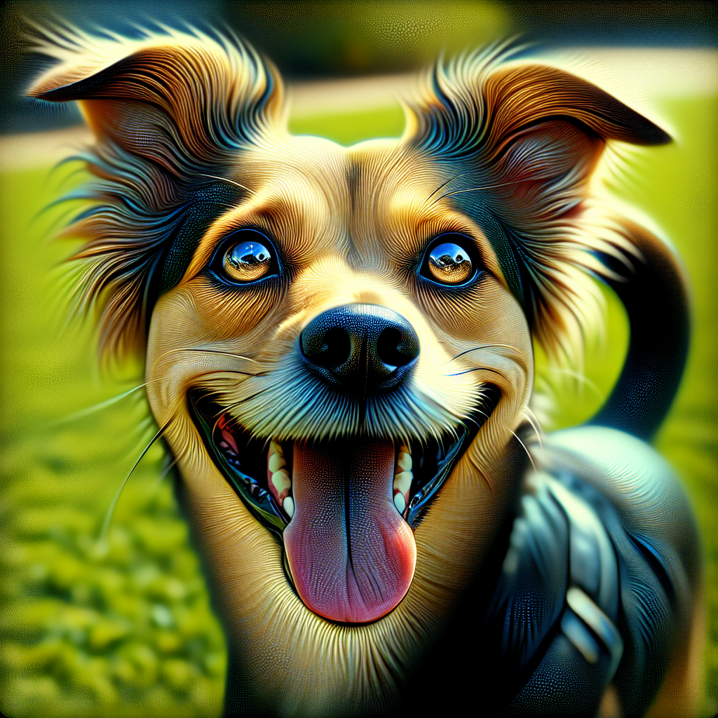 AI-generated image for: realistic image of a happy dog