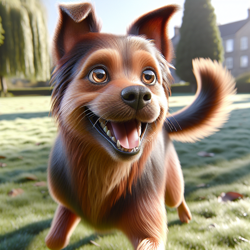 AI-generated image for: realistic image of a happy dog