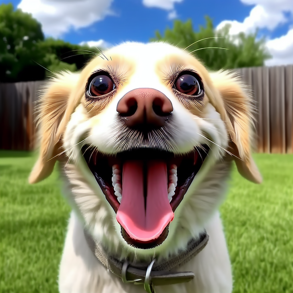 AI-generated image for: realistic image of a happy dog