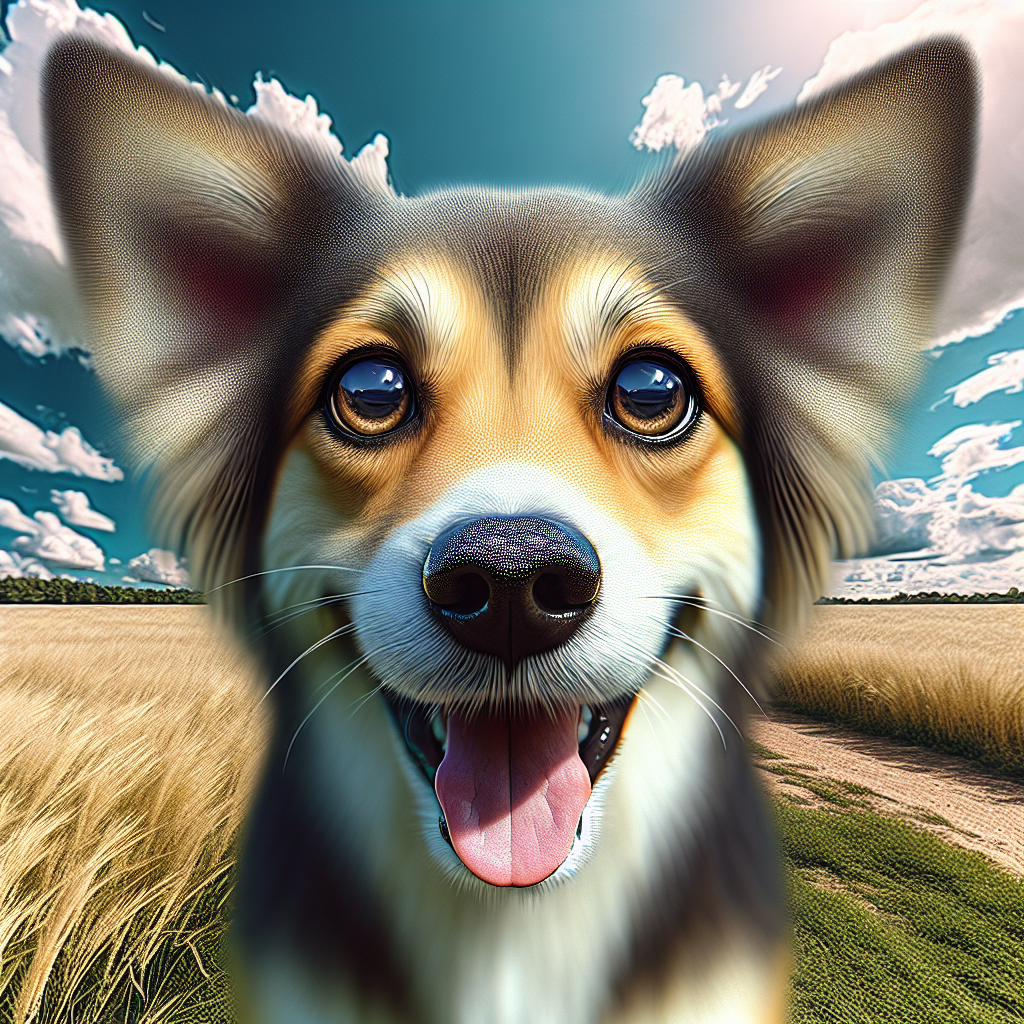 AI-generated image for: realistic image of a happy dog