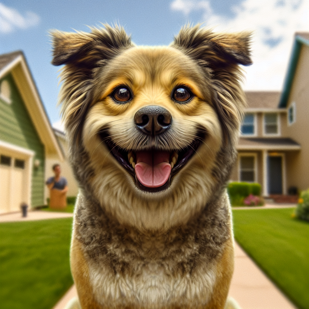 AI-generated image for: realistic image of a happy dog