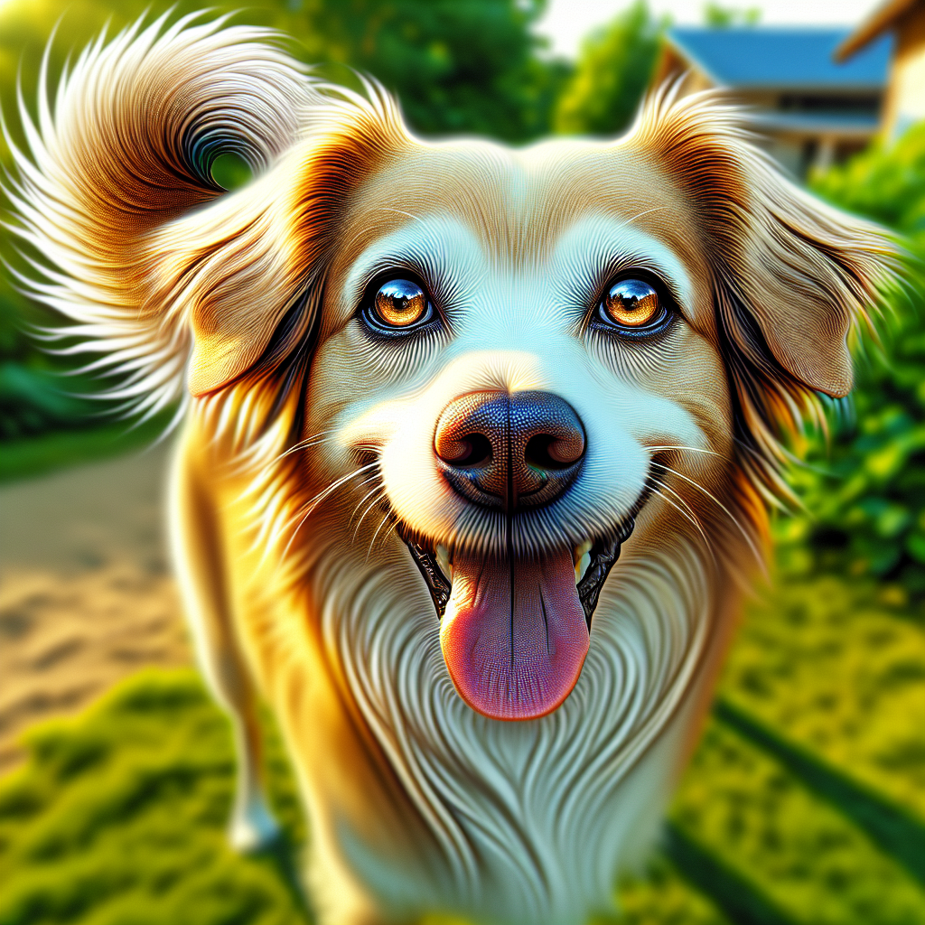 AI-generated image for: realistic image of a happy dog