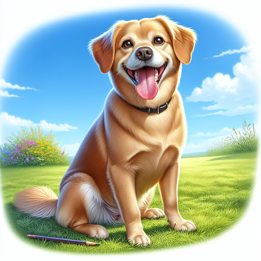 AI-generated image for: realistic image of a happy dog