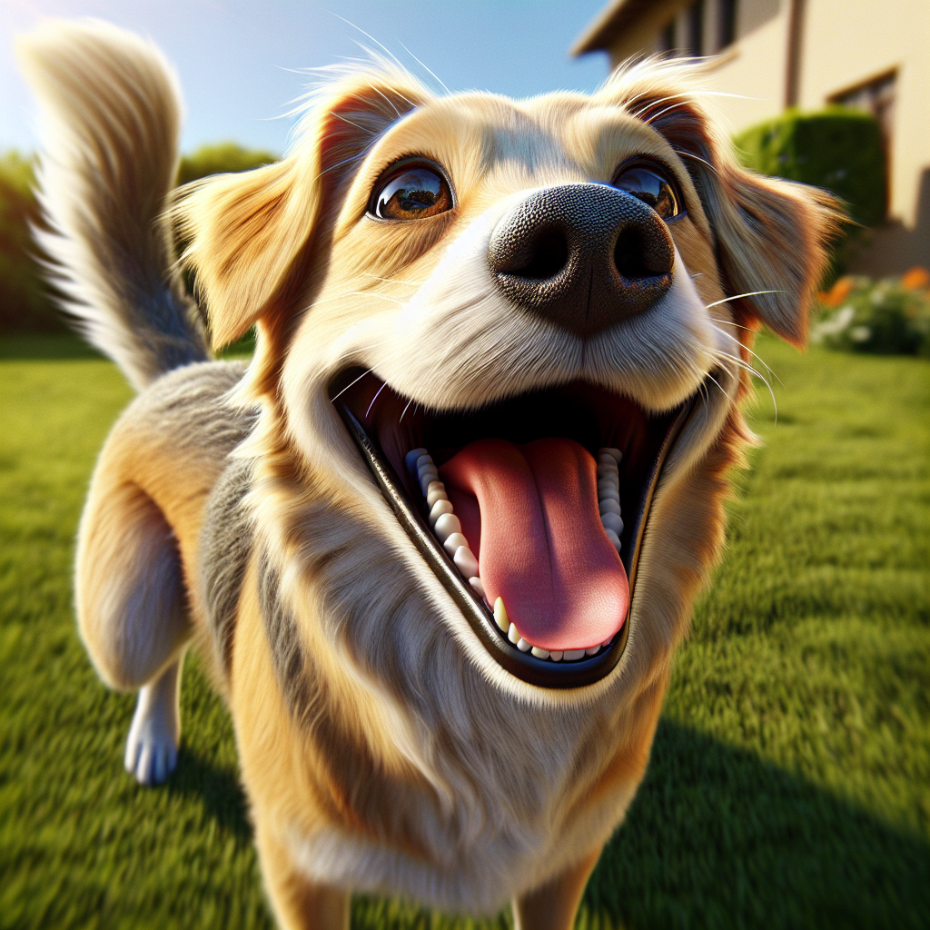 AI-generated image for: realistic image of a happy dog