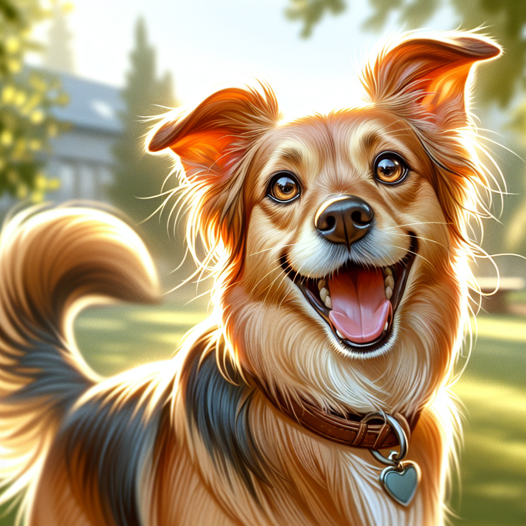 AI-generated image for: realistic image of a happy dog