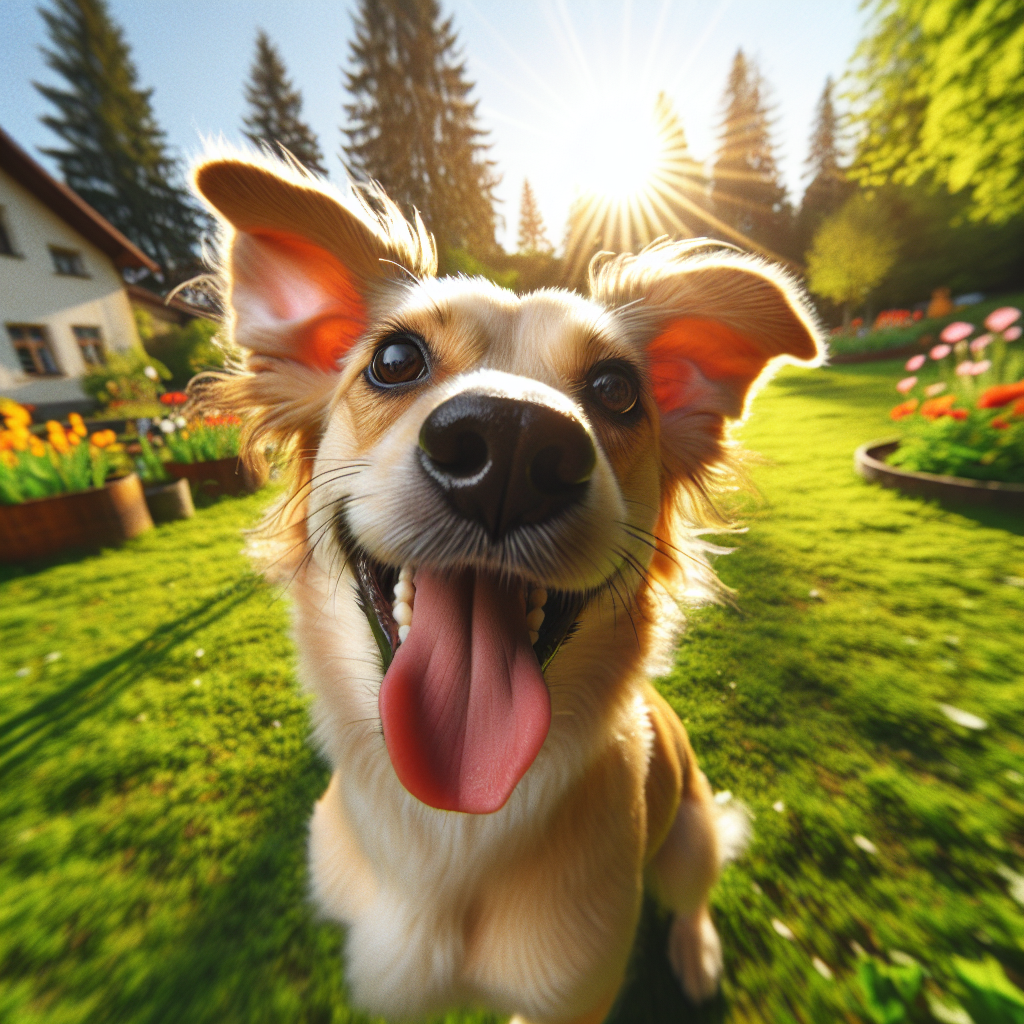 AI-generated image for: realistic image of a happy dog