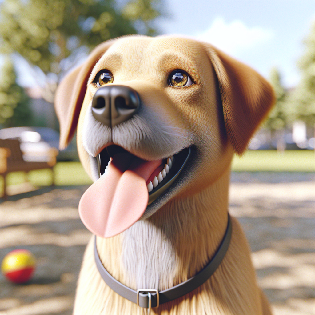 AI-generated image for: realistic image of a happy dog