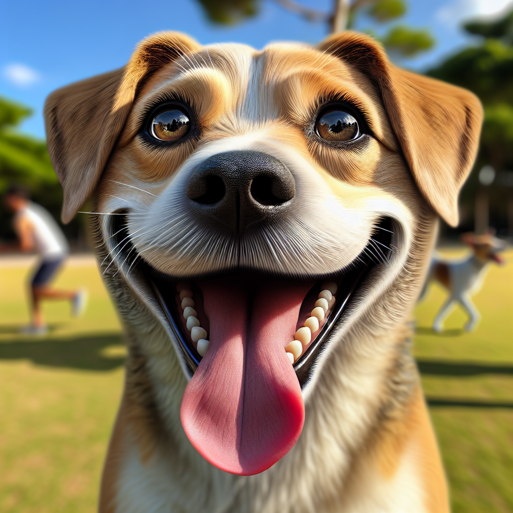 AI-generated image for: realistic image of a happy dog