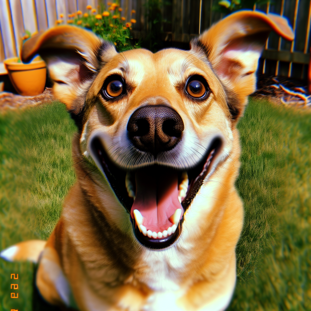 AI-generated image for: realistic image of a happy dog