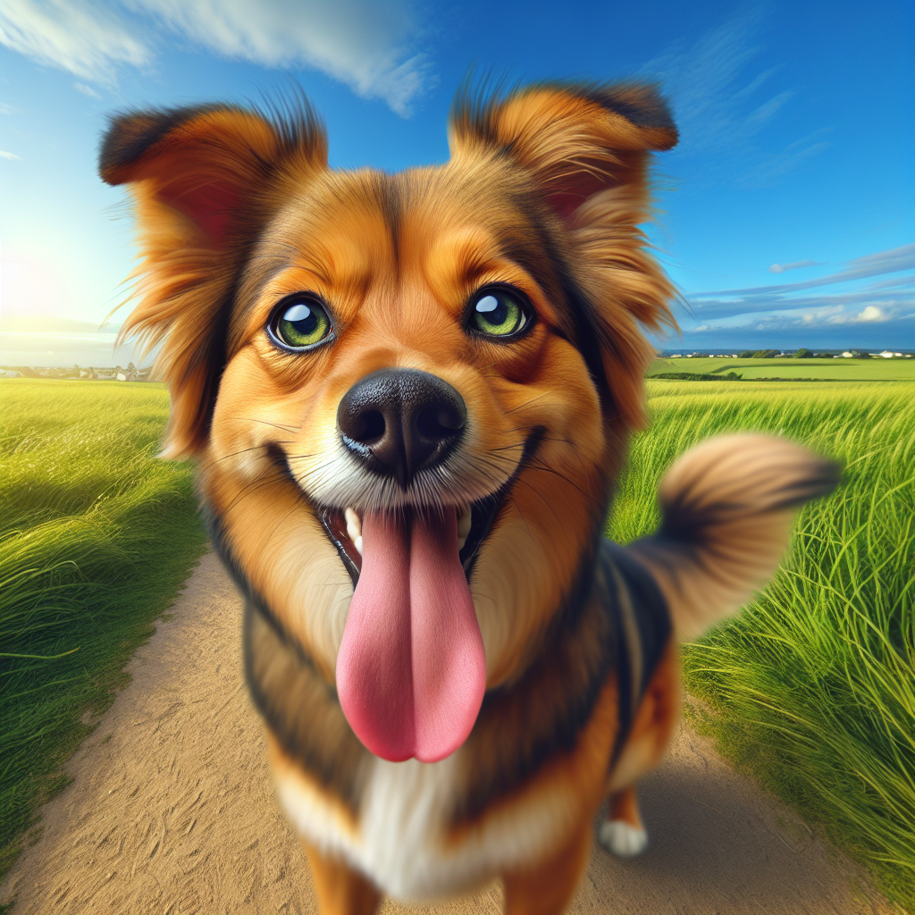 AI-generated image for: realistic image of a happy dog
