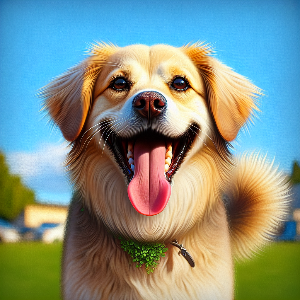 AI-generated image for: realistic image of a happy dog
