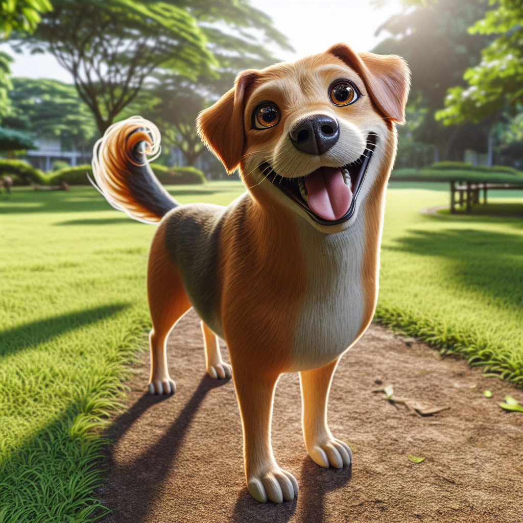 AI-generated image for: realistic image of a happy dog