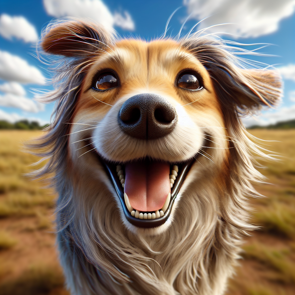 AI-generated image for: realistic image of a happy dog