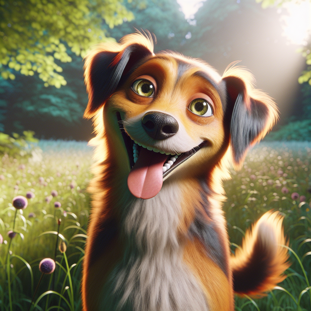 AI-generated image for: realistic image of a happy dog