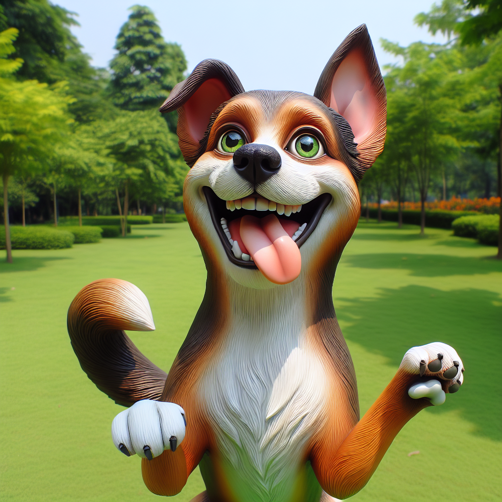 AI-generated image for: realistic image of a happy dog