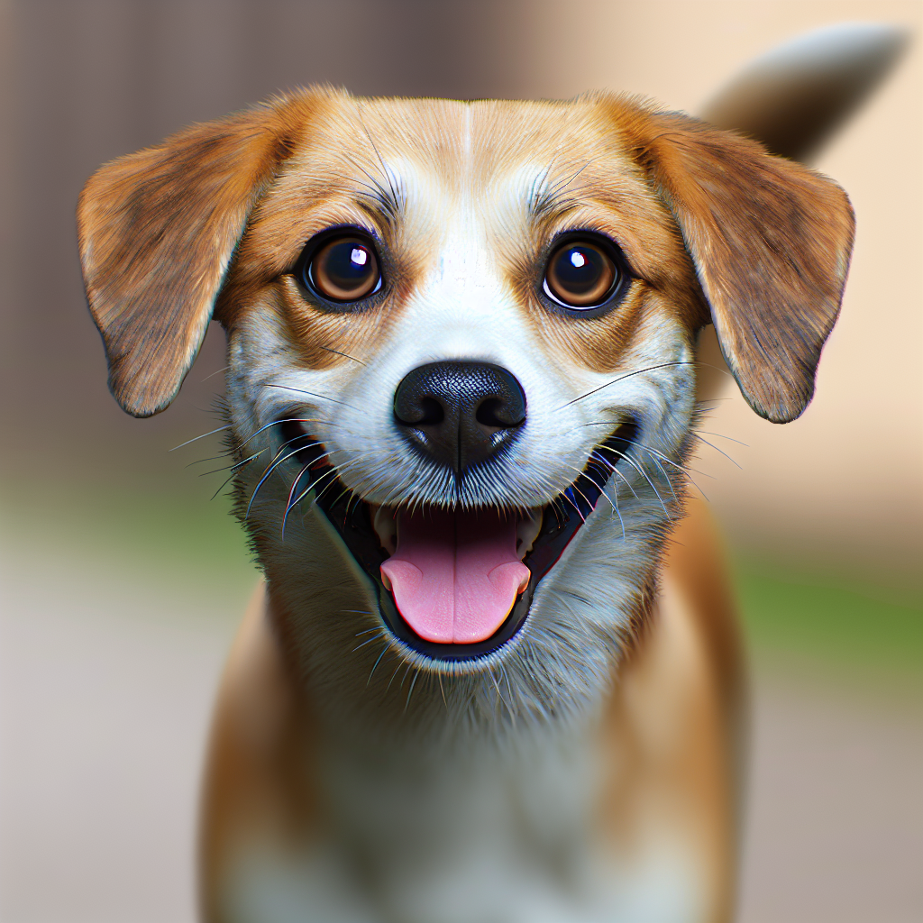 AI-generated image for: realistic image of a happy dog