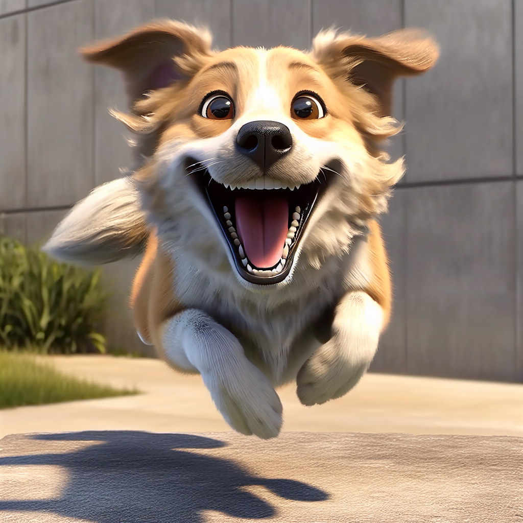 AI-generated image for: realistic image of a happy dog