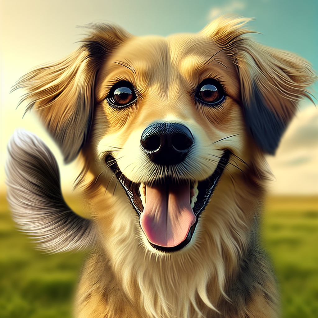 AI-generated image for: realistic image of a happy dog