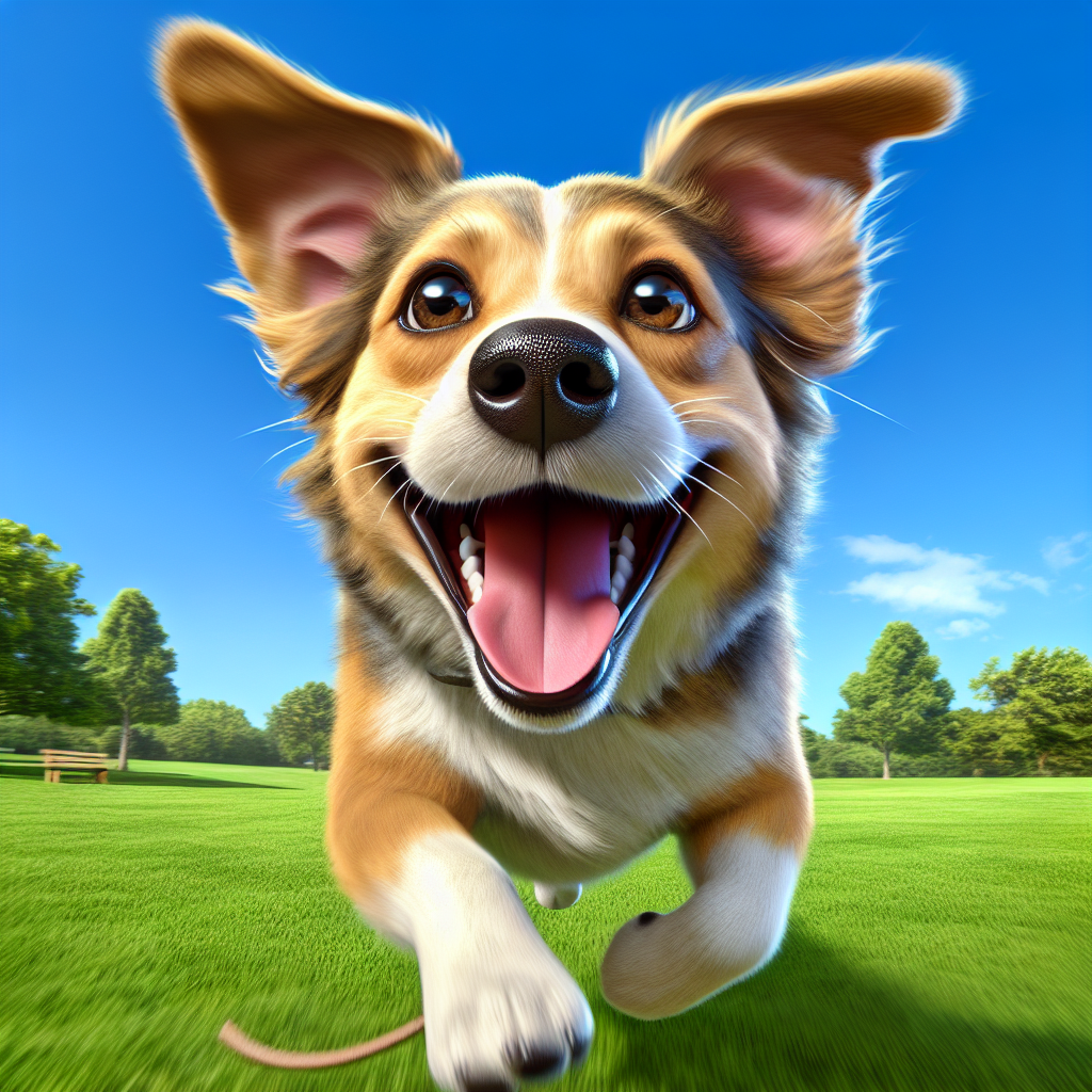 AI-generated image for: realistic image of a happy dog